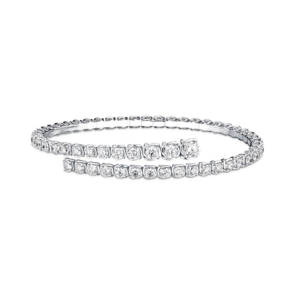 A Link Abbracci 4.52 ctw Diamond Bypass 18K White Gold Bracelet