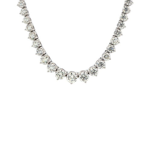 12.15CTW 3-Prong Riviera Necklace in 14K Gold