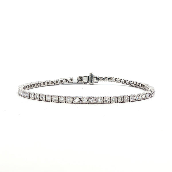 1.00CTW 4-Prong Illusion Tennis Bracelet in 14K Gold
