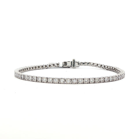 1.00CTW 4-Prong Illusion Tennis Bracelet in 14K Gold