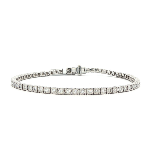 1.00CTW 4-Prong Illusion Tennis Bracelet in 14K Gold