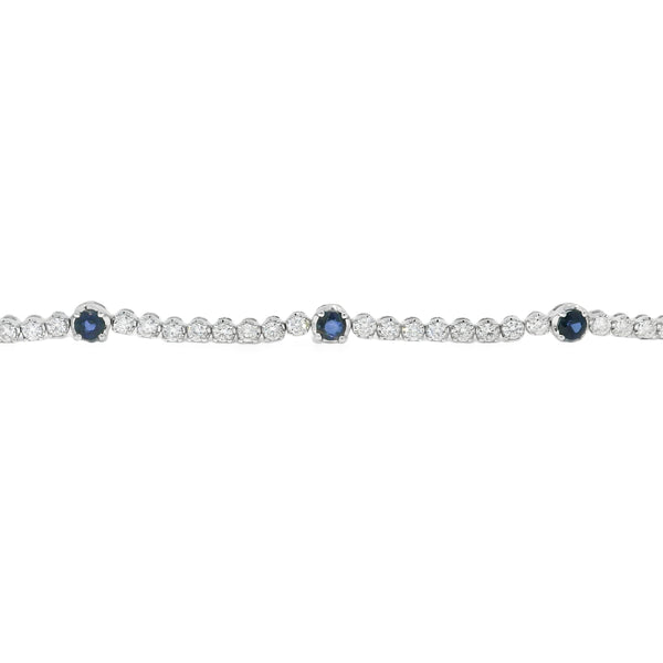 Diamond & Sapphire Tennis Bracelet 2.67 TGW