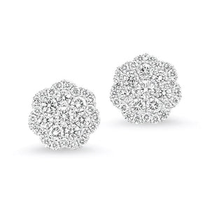 14k Diamond Cluster Bouquet Earrings