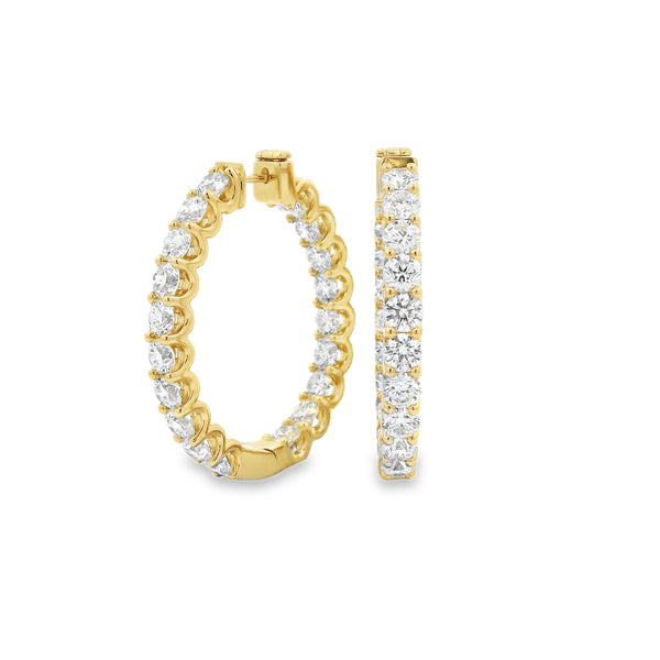 Diamond Inside Out Oval Hoops