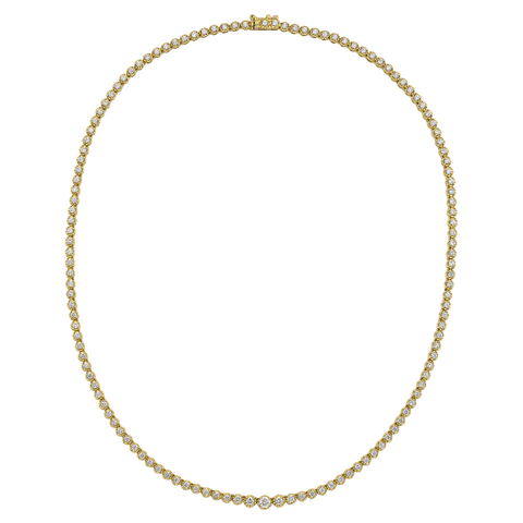 2.91ctw Diamond Graduated 4 Prong Tennis Necklace