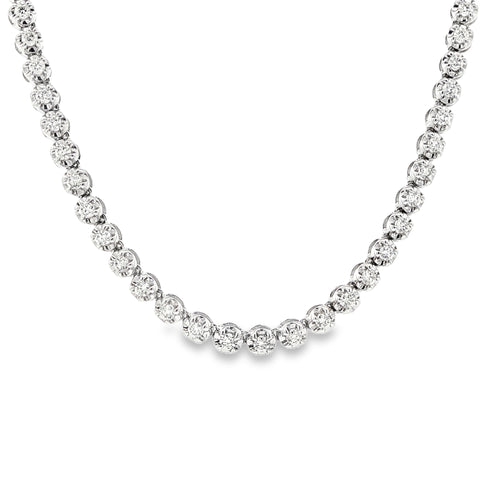 3.00CTW Straight Line 4-Prong Diamond Necklace in 14K Gold