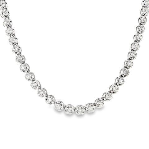 3.00CTW Straight Line 4-Prong Diamond Necklace in 14K Gold