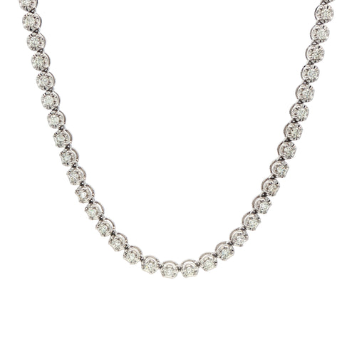 3.00CTW Straight Line 4-Prong Diamond Necklace in 14K Gold