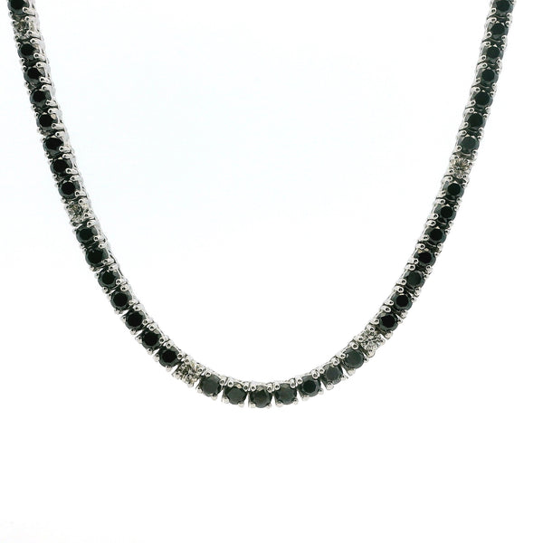 Black Diamond Tennis Necklace