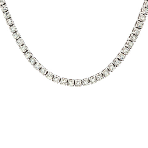 7.00CTW Straight Line 4-Prong Diamond Necklace in 14K Gold