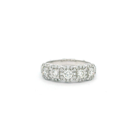 5 Stone Diamond Halo Band