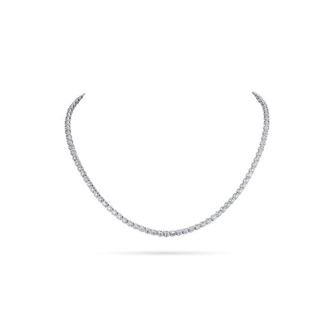 A. Link 8.45CTW 18K White Gold 4 Prong Diamond Riviera Necklace