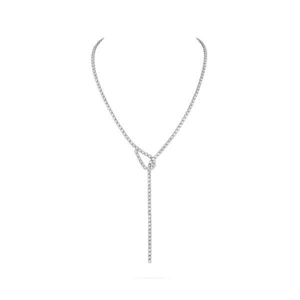 A Link Abbracci 9.40 ctw Diamond Lariat Necklace 18K White Gold