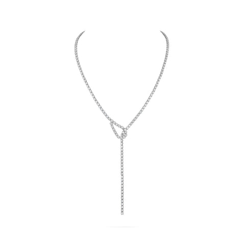 A. Link 9.40CTW Diamond Lariat Necklace 18K White Gold