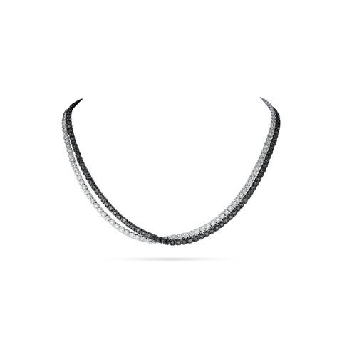 A Link 13.88CTW 18K White & Black Diamond Crossover Necklace