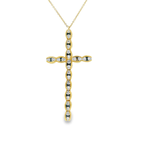 Diamond & Sapphire Cross Necklace
