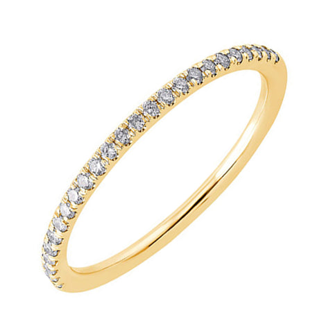 14K 1/2 Way Thin Pave Diamond Wedding Band