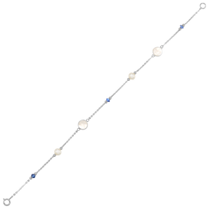 Pearl & Mother of Pearl Bracelet with Sapphire