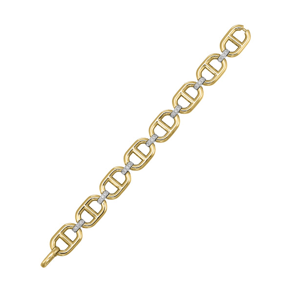 14Kt White Yellow Gold Diamond 1Ctw Bracelet