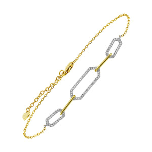 14Kt White Yellow Gold Diamond 1/5Ctw Bracelet