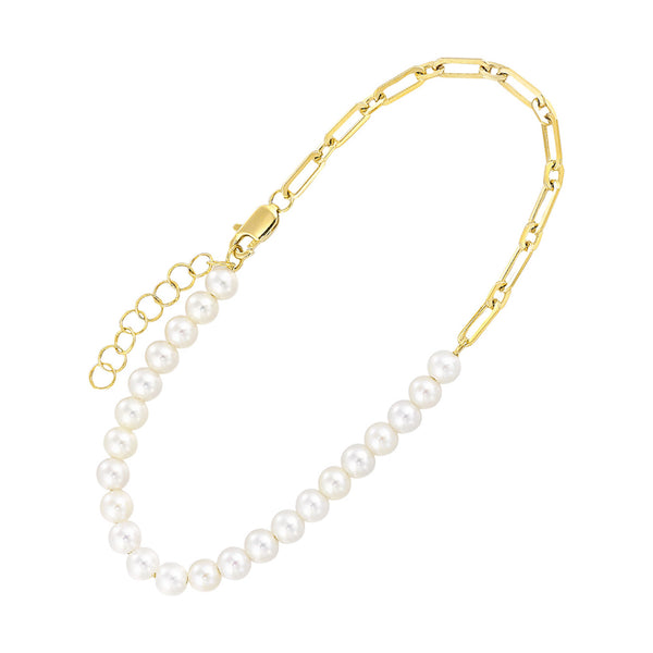 Pearl Chain Link Bracelet