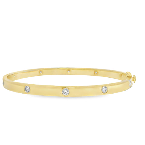 18K Yellow Gold Diamond Bangle