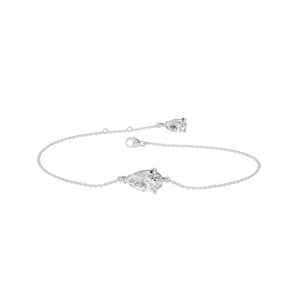 1.00ctw EF/VS Lab Grown 4prg PS Solitaire Bracelet 14KW