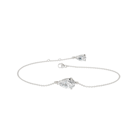 1.00ctw EF/VS Lab Grown 4prg PS Solitaire Bracelet 14KW
