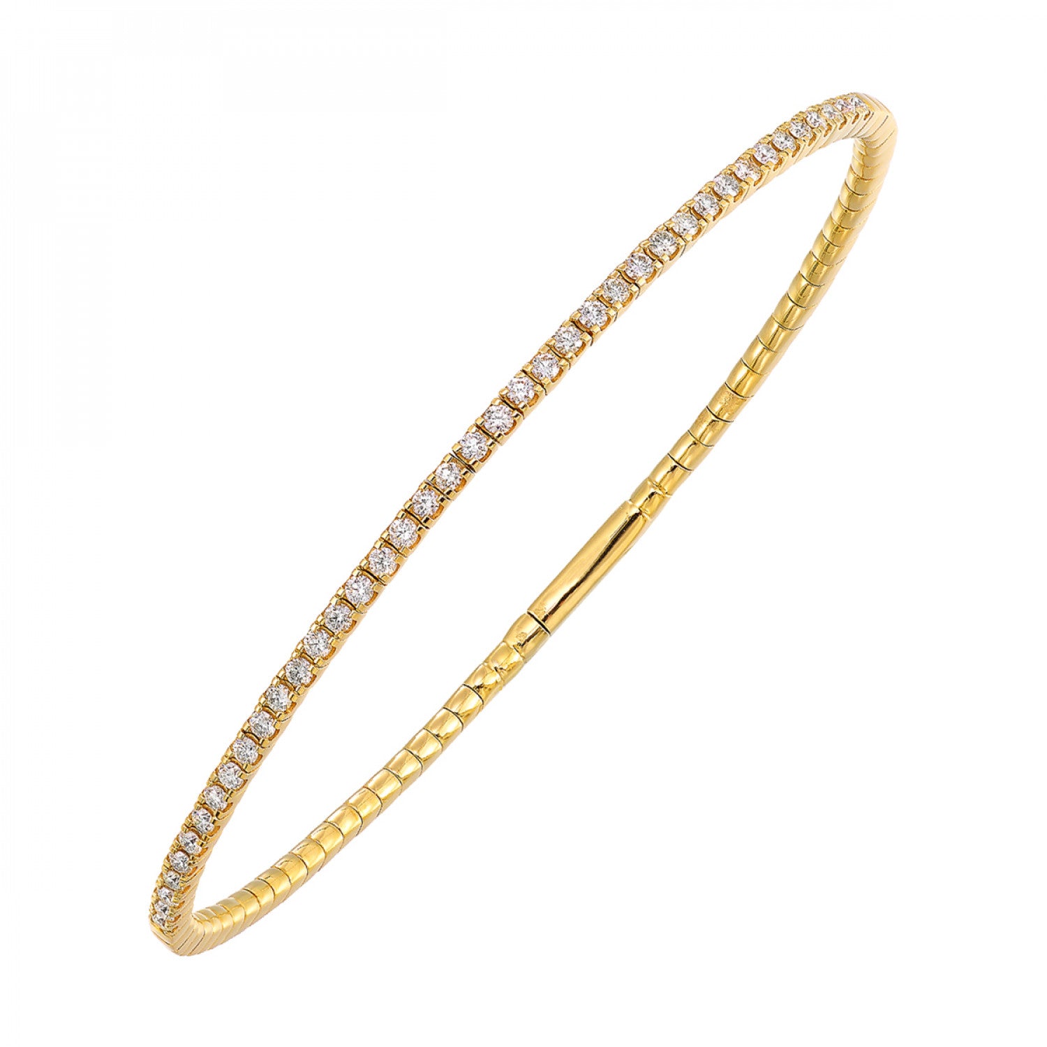 14Kt Yellow Gold Diamond 3/4Ctw Bangle