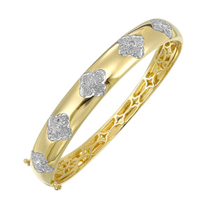 14Kt White Yellow Gold Diamond 1/2Ctw Bangle