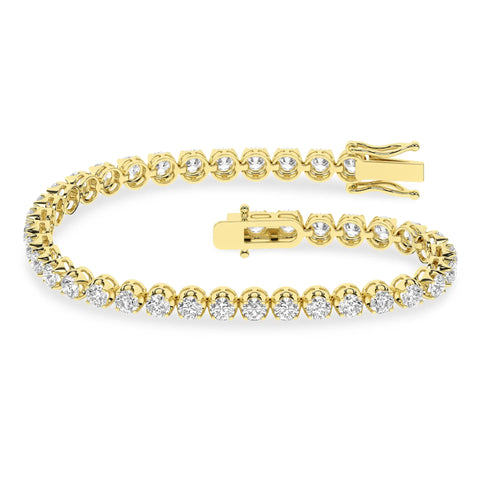 5.00ctw EF/VS Lab Grown Crown 4prg Tennis Bracelet 14KY