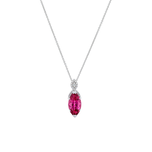 14K Pink Tourmaline & Diamond Fashion Necklace