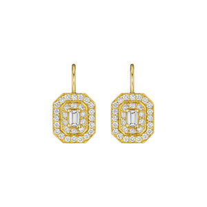 Penny Preville 18K White or Yellow Gold Petite Art Deco Diamond Earrings