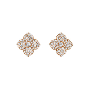 Penny Preville 18K Yellow, White or Rose Gold Petite Diamond Flower Stud Earrings