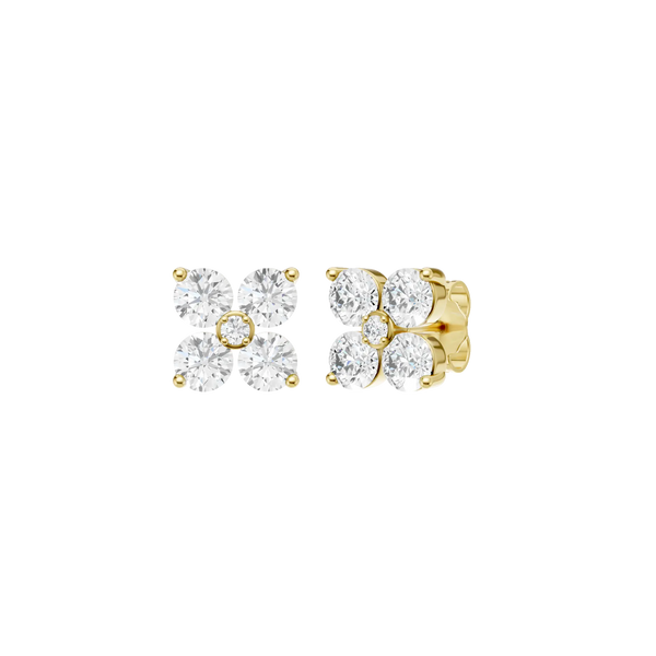 2.00ctw EF/VS Lab Grown Flower Petal Studs 14KW