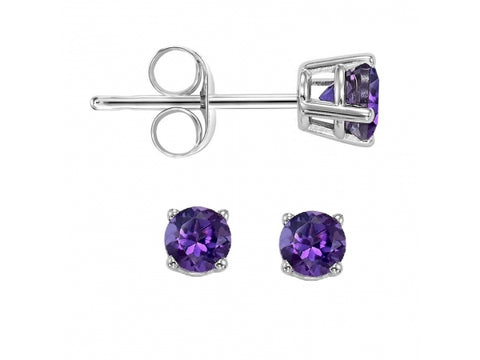 Amethyst Stud Earrings