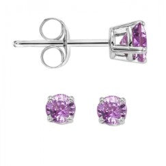 Pink Tourmaline Stud Earrings