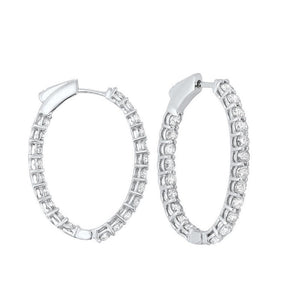 14kw prong diamond hoop earrings 1ct, rg10641-4pb