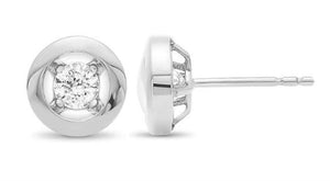 .16 CTW Diamond Bezel Look Studs Set in 14K White Gold