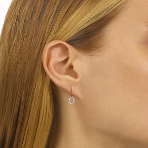14K Two Tone Diamond Earrings