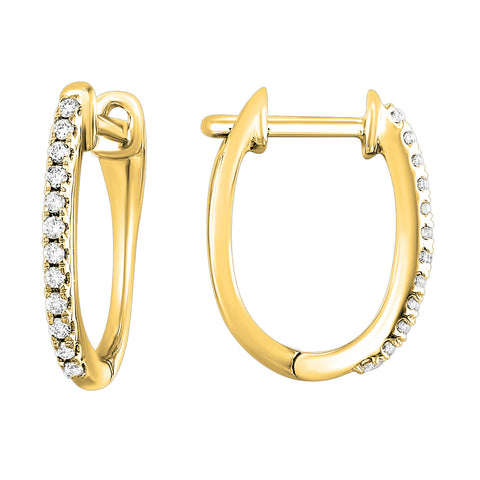 Gold Diamond Hoops 0.1CTW