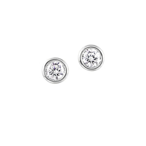 1.00 Diamond Studs Bezel Set in Platinum- IDC Select Studs Collection