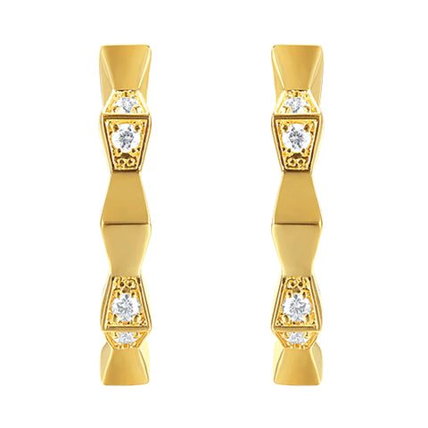 89 Facet 14Kt Yellow Gold Diamond 1/5Ctw Earring