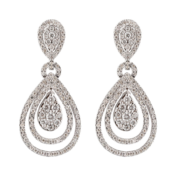 14Kt White Gold Diamond 1Ctw Earring