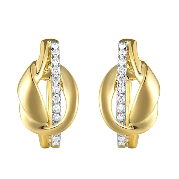 14Kt White Yellow Gold Diamond 1/6Ctw Earring