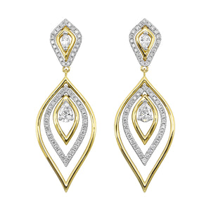 14Kt Yellow Gold Diamond 1 1/3Ctw Earring