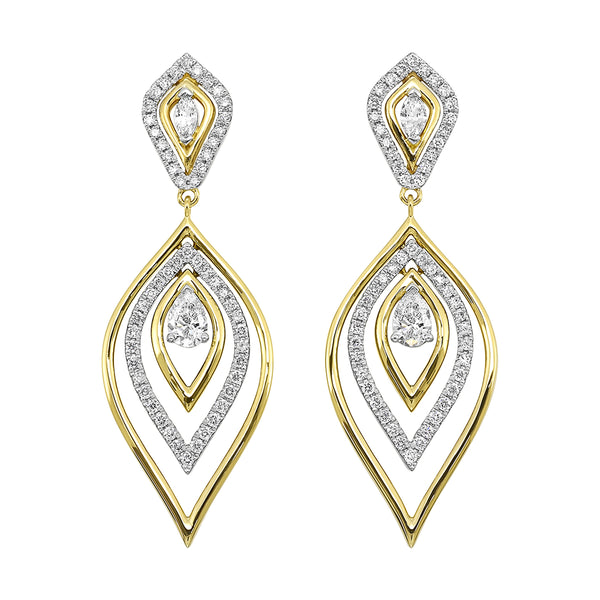 14Kt Yellow Gold Diamond 1 1/3Ctw Earring