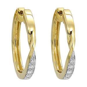 14Kt Yellow Gold Diamond 1/5Ctw Earring