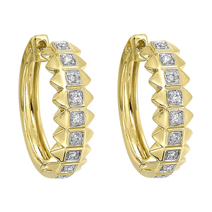 14Kt Yellow Gold Diamond 1/5Ctw Earring