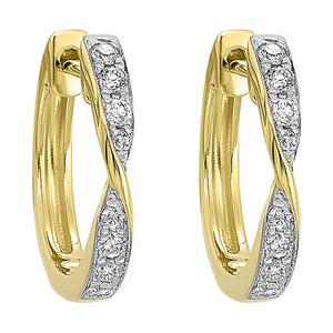 14Kt Yellow Gold Diamond 1/4Ctw Earring